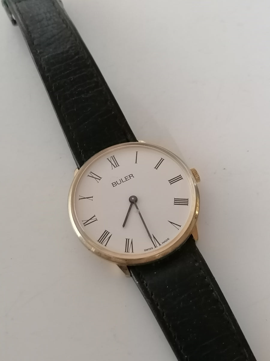 Montre Buler Grand Prix Vintage Suisse - Mécanique Manuelle - Années 70 - Boîtier Noir Noryl - Rare