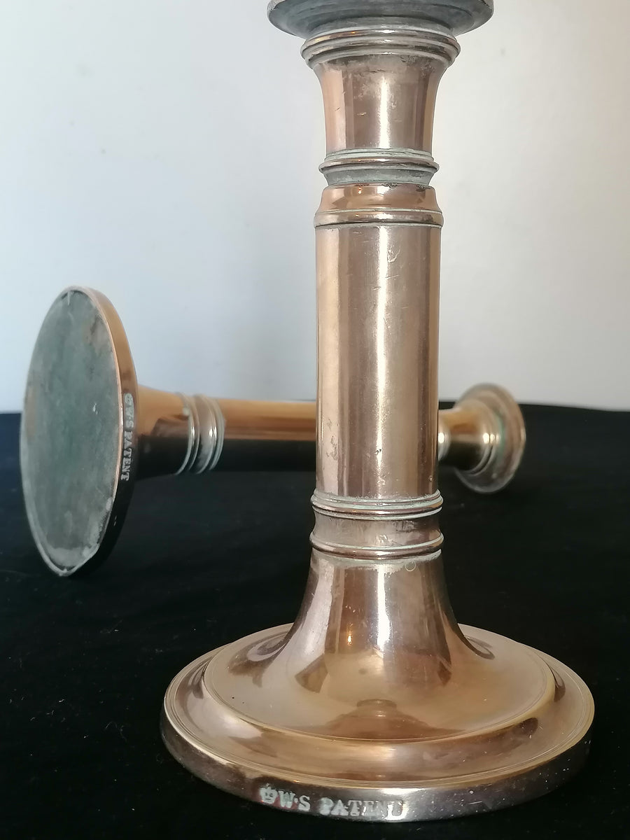 Paire De Bougeoirs En Bronze Massif – Style Anglais Vintage – Déco Occasion