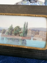 Charger l&#39;image dans la galerie, Miniature gouache, vue de Genève et de l&#39;île Rousseau , fin XIXe parfait état.
