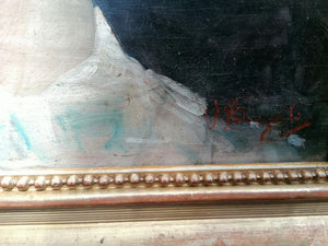 Jolie portrait de femme, peinture à l'huile sur panneau de chêne, signature à identifier. Travail début XXème