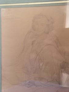 Fromentin esquisse au crayon original, provient de la vente de son atelier avec cachet et numéro de lot en bas à droite. Parfait état, sujet personnage orientale.