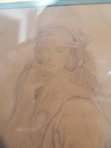 Fromentin esquisse au crayon original, provient de la vente de son atelier avec cachet et numéro de lot en bas à droite. Parfait état, sujet personnage orientale.