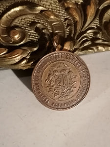 Médaille en bronze fête  fédérale de  gymnastique  Genève fin XIXe 1891
