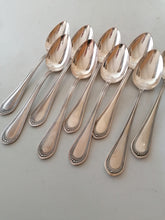 Charger l&#39;image dans la galerie, Jezler modèle perle, 8 cuillères à dessert ou thé en argent massif.
