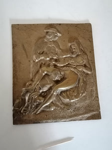 Bronze bas relief  érotique fin XIXème. Non signé
