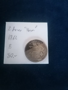 2 fr Suisse Korn 1862 argent B