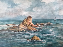 Charger l&#39;image dans la galerie, George palmer aquarelle bord de mer. À identifier
