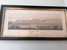 Charger l&#39;image dans la galerie, Lithographie vue panoramique du Mont Blanc et de Genève avec note d&#39;orientation.
