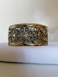 Bracelet filigrane argent doré, poinçons Tunisie début XXème