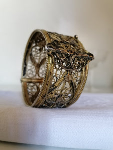 Bracelet filigrane argent doré, poinçons Tunisie début XXème
