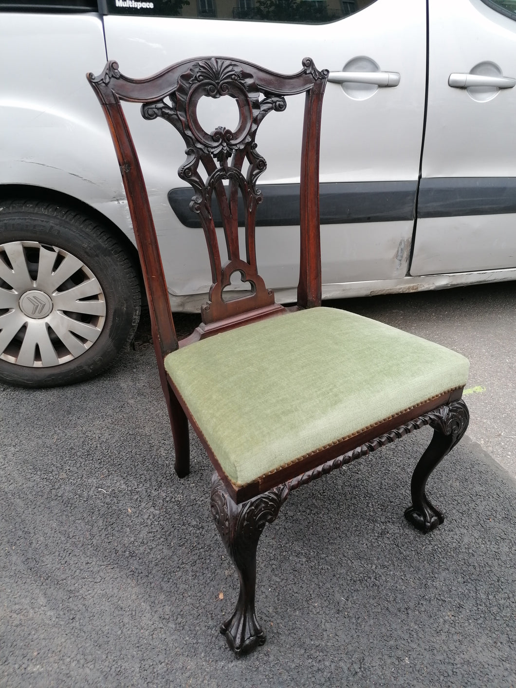 Chaise Chippendale en acajou fin XIXème