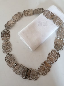 Ceinture en argent bas titre , Malaisie fin XIXème début XXème