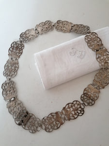 Ceinture en argent bas titre , Malaisie fin XIXème début XXème
