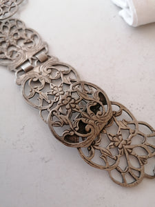 Ceinture en argent bas titre , Malaisie fin XIXème début XXème