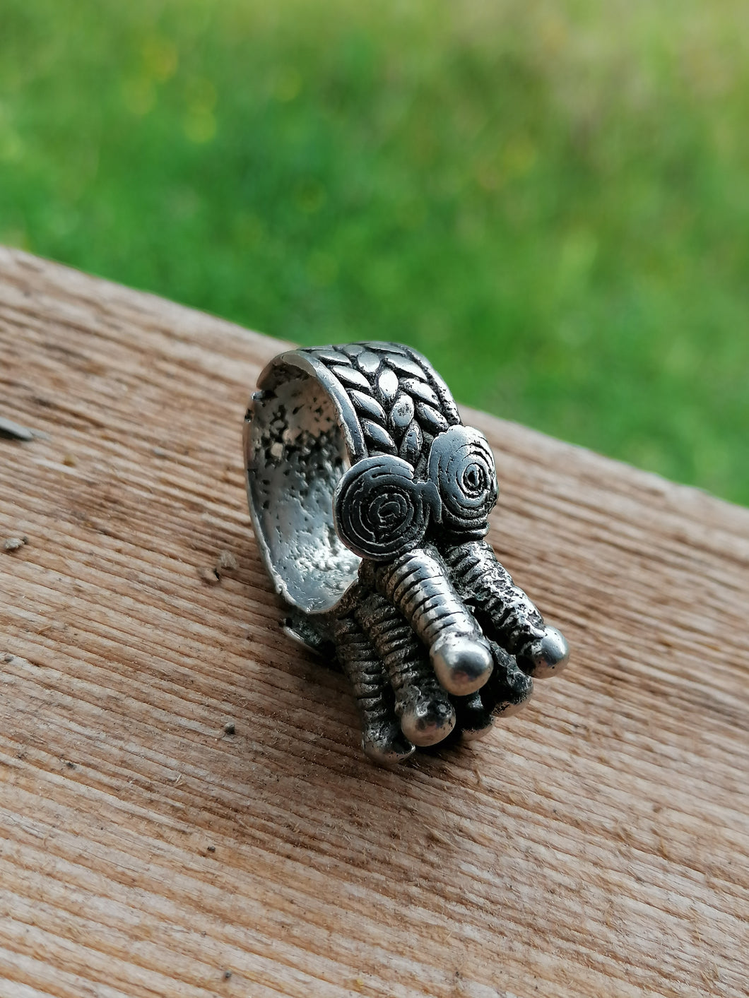 Bague tribal africaine en argent massif, fin XIXème début XXème