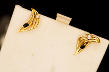 Charger l&#39;image dans la galerie, Paire de clou d&#39;oreille or massif et pierre
