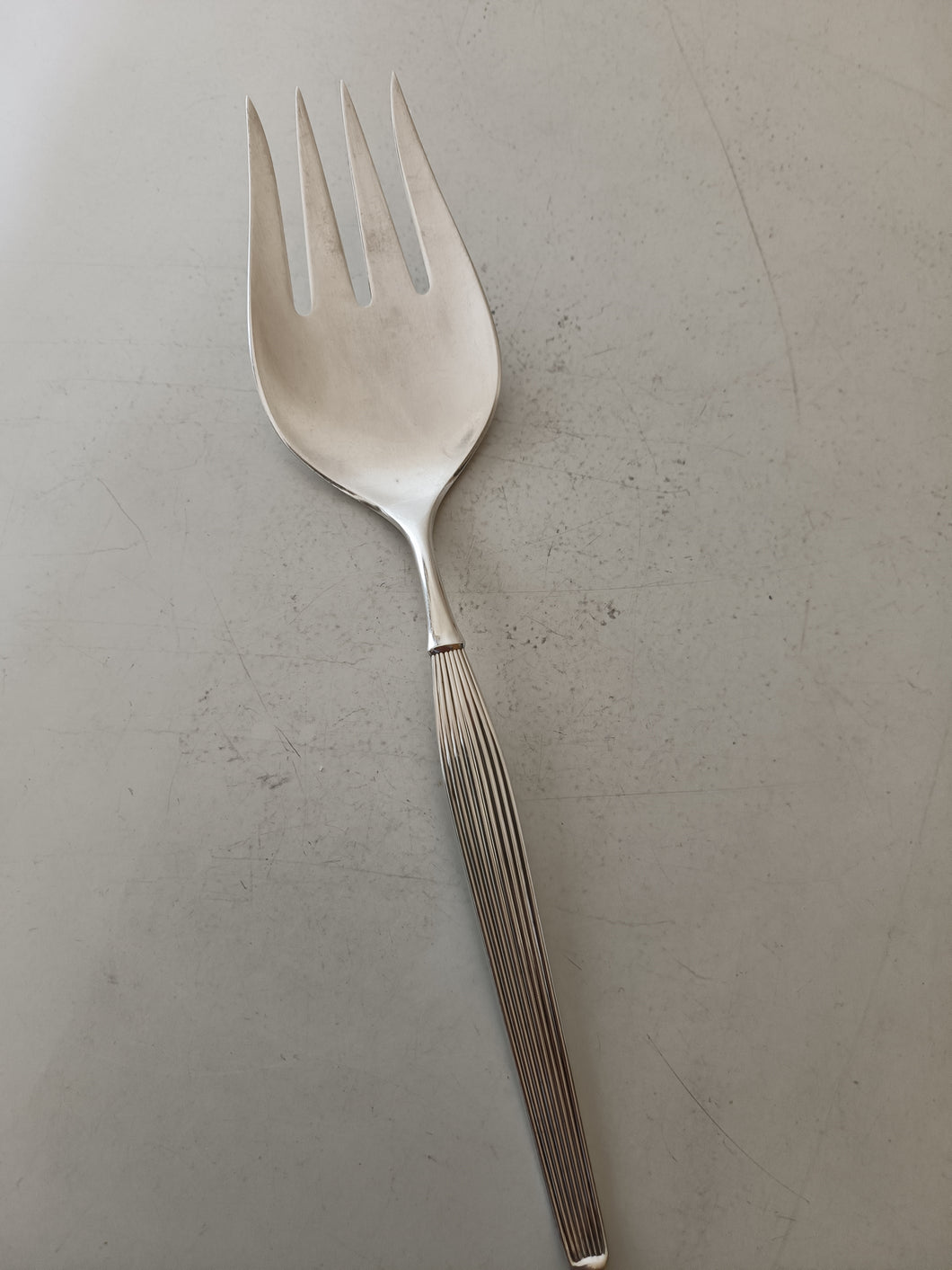 Grande fourchette à service Danoise en argent Sterling
