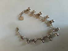 Charger l&#39;image dans la galerie, Bracelet étoiles et clochettes en argent massif
