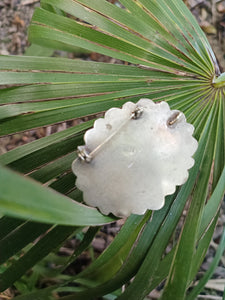 Broche mexicaine métal et Onyx