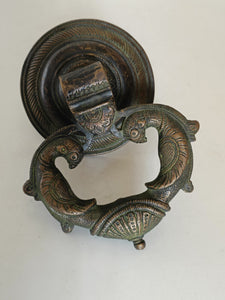 Heurtoir en bronze décors paon, inde copie XX ème