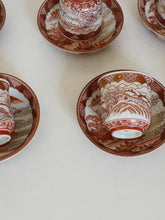 Charger l&#39;image dans la galerie, Kutani Japon rare série de 9 bol à saké avec soucoupe fin XIX ème début XX ème
