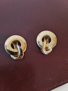 Christian Dior original paire de clip d'oreille doré  vintage.