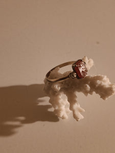 Bague cachet gravé en agate, certissage argent ,anneau en or