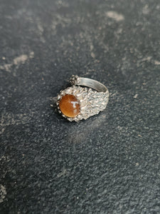 Bague argent et œil de tigre design