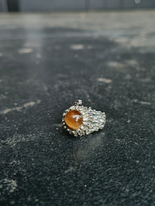 Bague argent et œil de tigre design