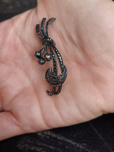 Broche Marcassite et argent début XXÈME. Parfait état