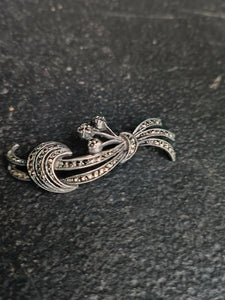 Broche Marcassite et argent début XXÈME. Parfait état