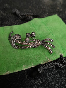 Broche Marcassite et argent début XXÈME. Parfait état