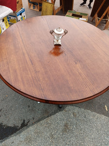 Table de bistrot ronde , plateau en châtaignier