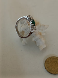 Bague en argent doré et pierres synthétiques