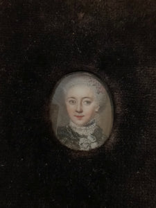 Miniature portrait dame peint à la main