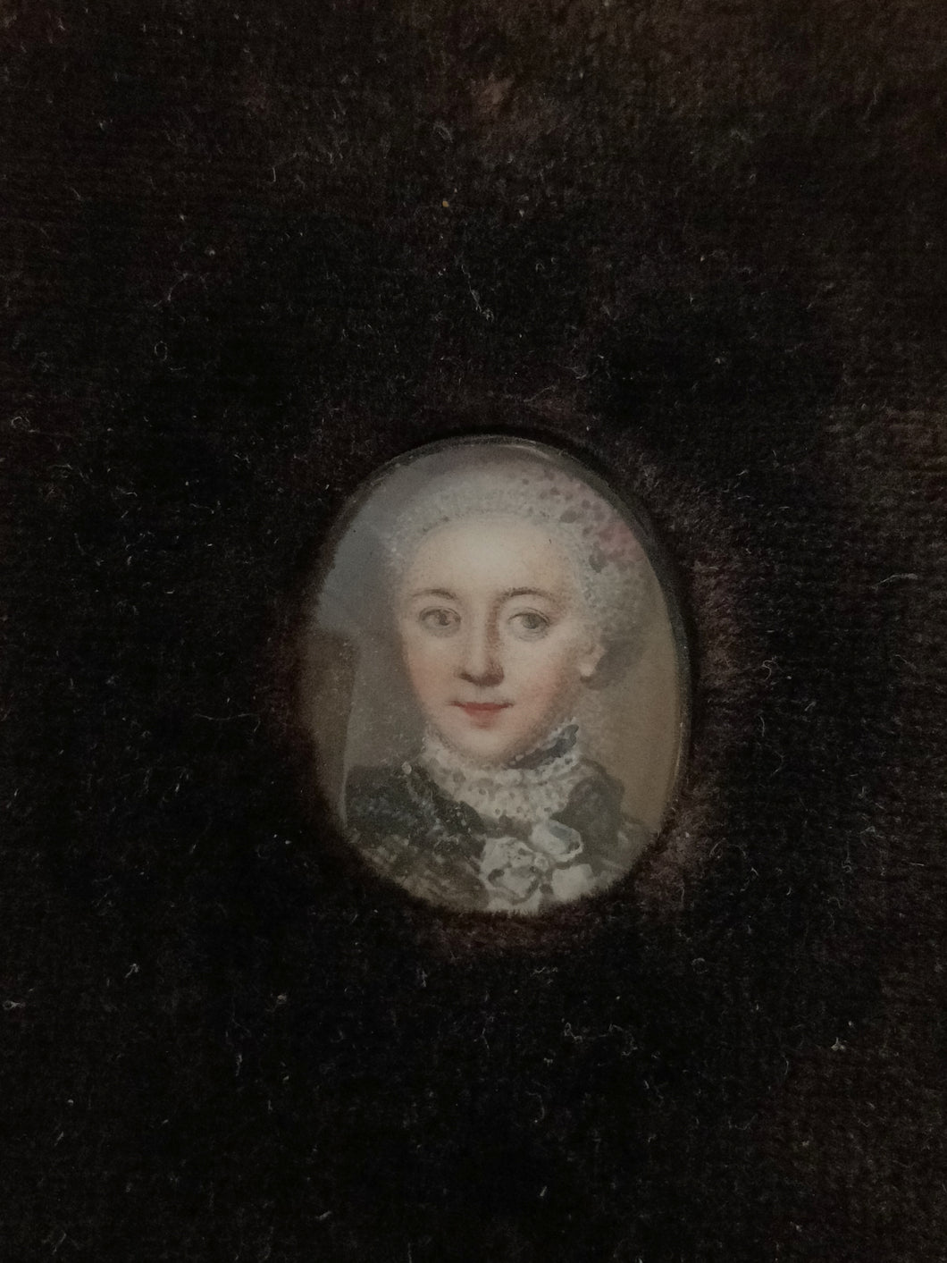 Miniature portrait dame peint à la main