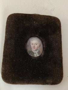 Miniature portrait dame peint à la main