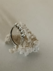Bague anglaise argent et perles vers 1920