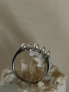 Bague anglaise argent et perles vers 1920