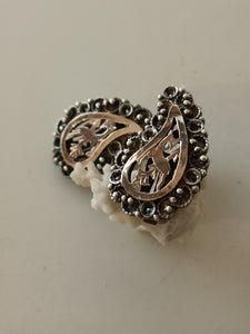 Paire de clip d'oreille, péru argent massif et or .

xxème