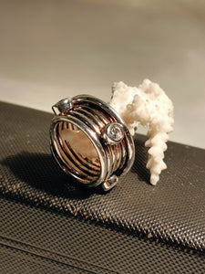 Bague argent et cristaux taillé belle qualitée