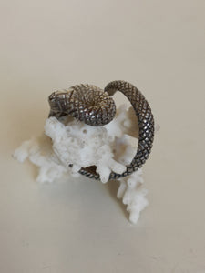 Bague serpent en argent, travail artisanal fait main