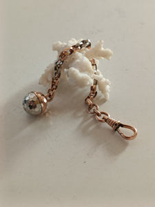 Pendentif pour châtelaine de montre, argent massif et doré .