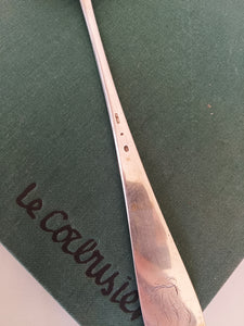 Rare grande louche en argent massif , travail Genevois XIXE orfèvre Ramu
