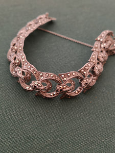 Henry Birks Montréal bracelet en argent Sterling serties Marcassite vers 1920-1930 parfait état