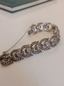 Henry Birks Montréal bracelet en argent Sterling serties Marcassite vers 1920-1930 parfait état