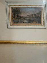 Charger l&#39;image dans la galerie, Edouard Jeanmaire Pinx Gravure réhaussée vue de la Jonction du Rhône et de l&#39;arve fin XIX ème avec cadre doré .
