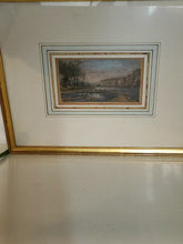 Charger l&#39;image dans la galerie, Edouard Jeanmaire Pinx Gravure réhaussée vue de la Jonction du Rhône et de l&#39;arve fin XIX ème avec cadre doré .
