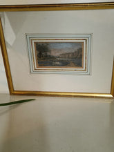 Charger l&#39;image dans la galerie, Edouard Jeanmaire Pinx Gravure réhaussée vue de la Jonction du Rhône et de l&#39;arve fin XIX ème avec cadre doré .
