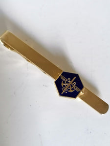 Pince à cravate armée Française, service d'infrastructure de la défense. Doré et émail